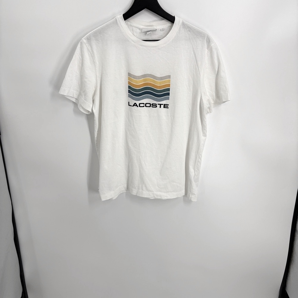 Lacoste Regular Fit Classic Graphic White T-Shirt - Size XL